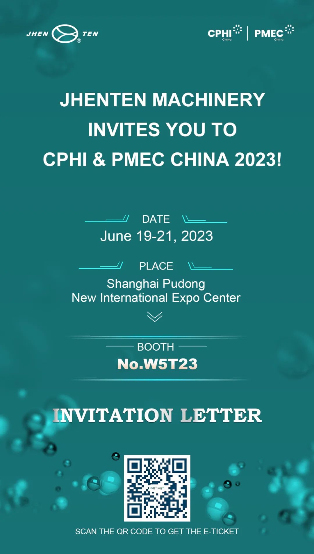 Jhenten Machinery  invites you to CPHI & PMEC China 2023！(圖1)